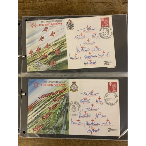 230 - Three filled folders of special signed RAF and military first day covers to include Red Arrows, spec... 