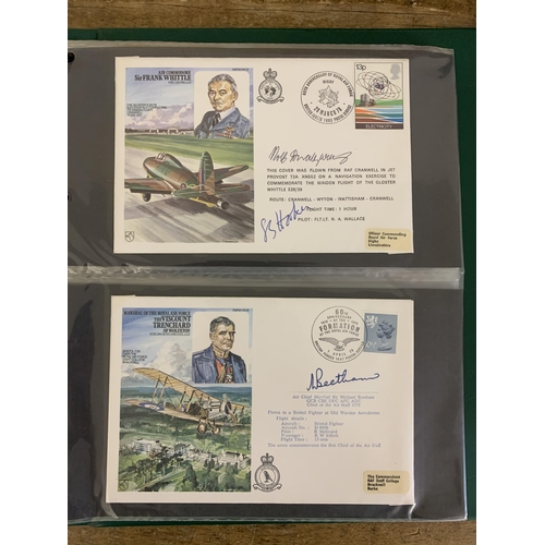 230 - Three filled folders of special signed RAF and military first day covers to include Red Arrows, spec... 