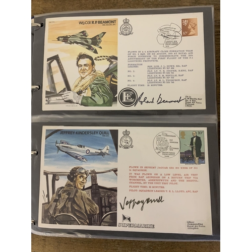 230 - Three filled folders of special signed RAF and military first day covers to include Red Arrows, spec... 