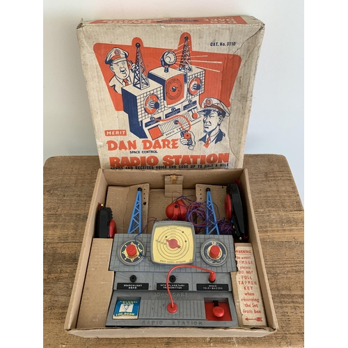 58 - Vintage boxed Merit 'Dan Dare Space Control Radio Station (appears complete, mild playwear and box i... 