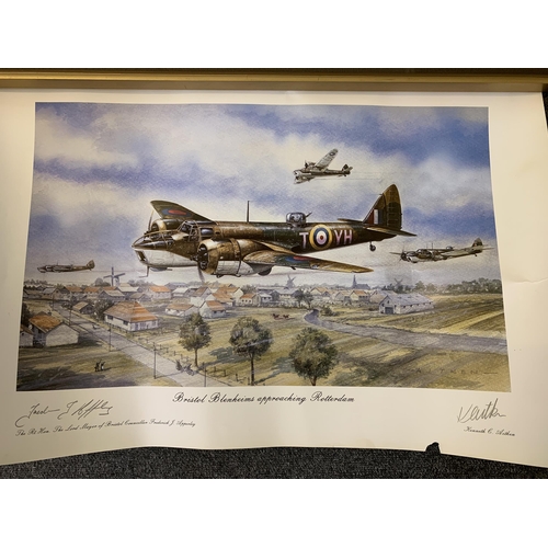 355 - Two limited edition prints, Low Pass for Homefolks, two German BF109 aircraft, numbered 186/1000, 34... 