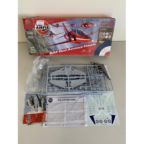 11 - Matchbox 'Handley Page Victor KZ' model kit plus two Airfix kits, RAF Red Arrows Hawk and Bristol Be... 