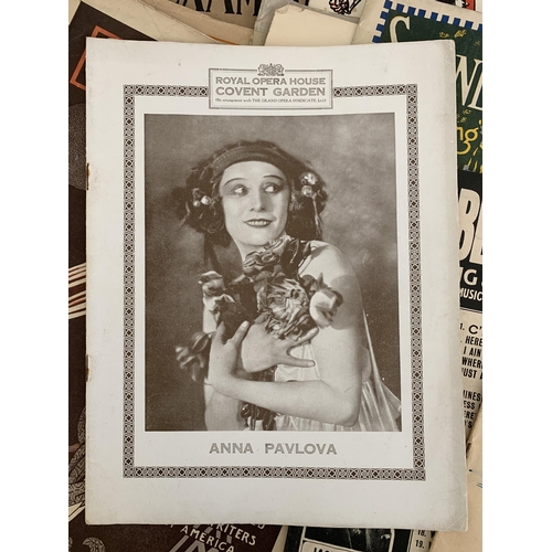 149 - A selection of mainly early 20th Century sheet music and theatre programmes including Anna Pavlova c... 