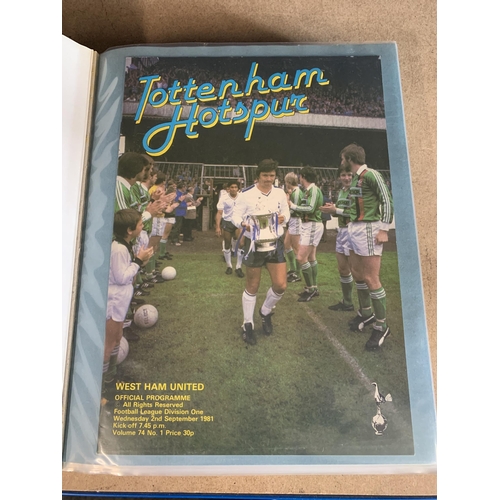 153 - A very large collection over 14 folders of Tottenham Hotspurs F.C. football home game programmes, 19... 