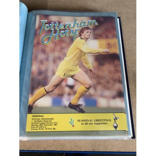 153 - A very large collection over 14 folders of Tottenham Hotspurs F.C. football home game programmes, 19... 