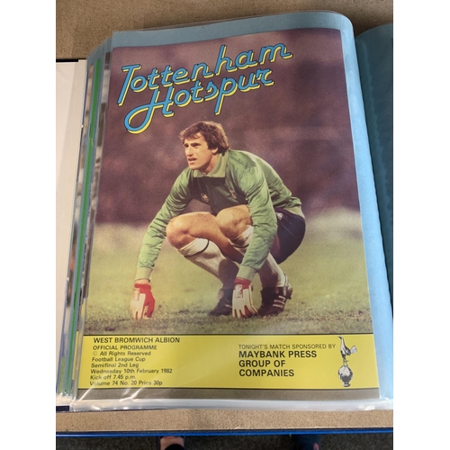 153 - A very large collection over 14 folders of Tottenham Hotspurs F.C. football home game programmes, 19... 