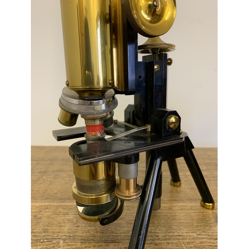 303 - A late Victorian J Swift & Son London Portable  Histological Microscope circa 1899, Patent No.24960,... 