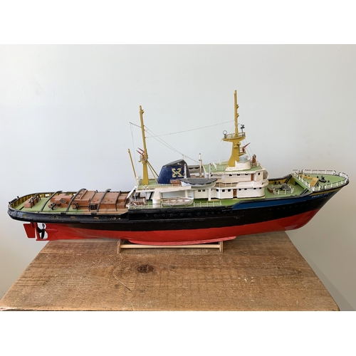 34 - A vintage scratch built wooden model vessel 'Zwarte Zee' Rotterdam, approx. 35