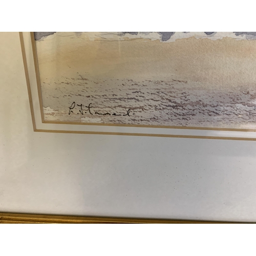 346 - Lenny Townsend, framed and glazed watercolour 'Southwold Beach', signed lower left, 14