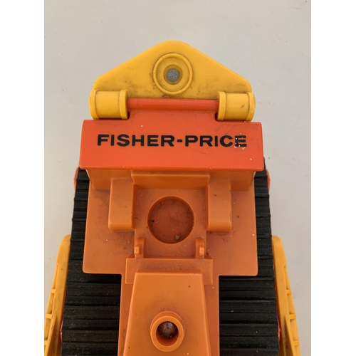 65 - Four vintage Fisher-Price industrial vehicles (playworn)