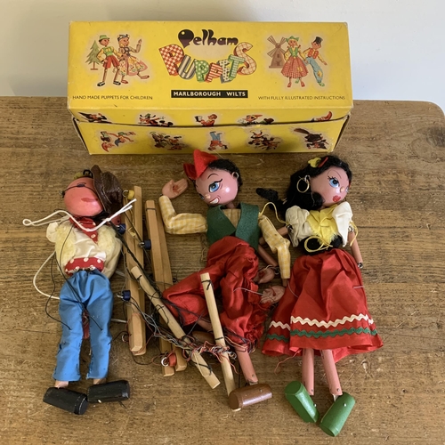 66 - Three Pelham Puppets, Loo Loo the Gypsy, Cowboy and Cowgirl