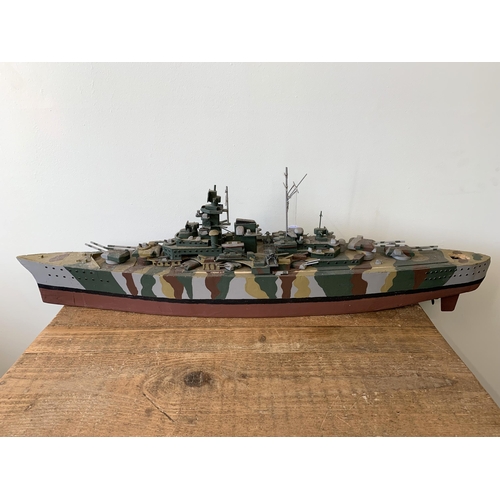 67 - A vintage model of a WW2 German warship made from wood, 36