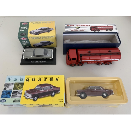 7 - A box of mixed small models, cars, accessories etc including bagged Falklands War aeroplane models (... 