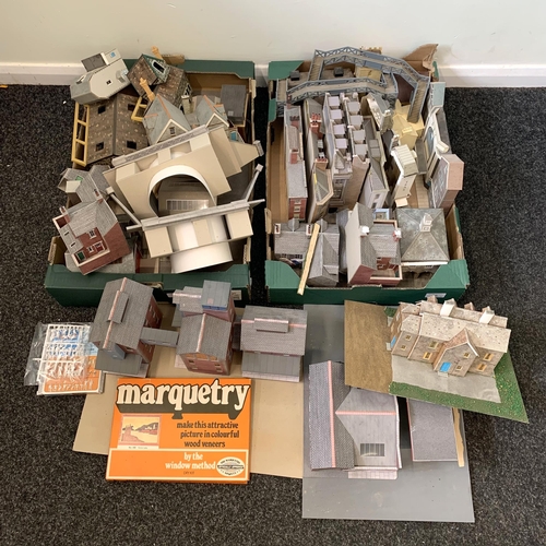 75 - Two boxes of card models of buildings for railway dioramas