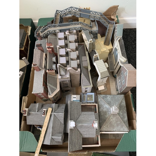 75 - Two boxes of card models of buildings for railway dioramas