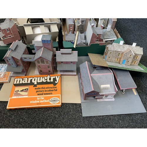 75 - Two boxes of card models of buildings for railway dioramas