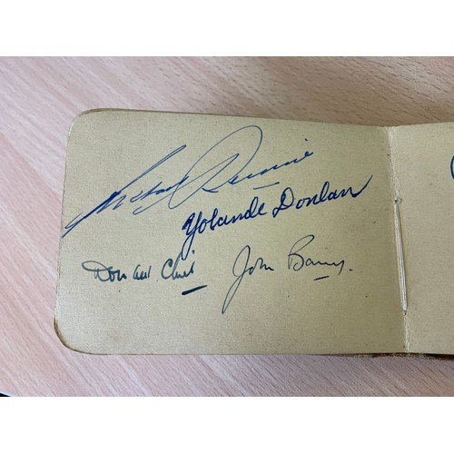 291 - A 1960 autograph book, signatures include Richard Attenborough, Herbert Lom, Googie Withers, Petula ... 