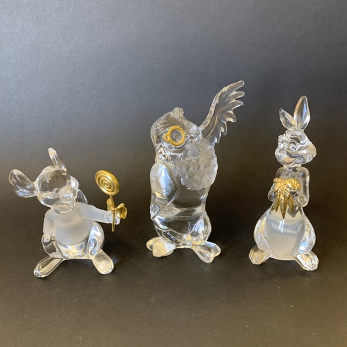 191 - Five vintage Lennox Crystal animal themed figurines including two Disney issues owl and bear, all wi... 