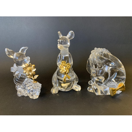 192 - Six vintage Lennox Crystal Disney figurines, all with gilded embellishments and three with certifica... 