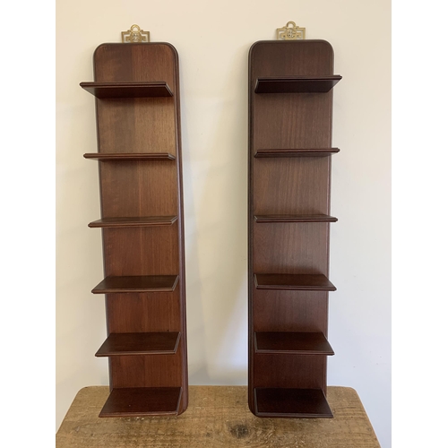 207 - A pair of wood with brass display shelves used with the Franklin Mint Collections, approx. 33