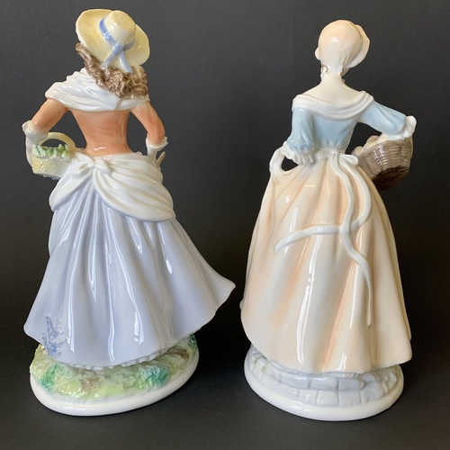 37 - Two vintage Royal Worcester Pastoral Collection limited edition porcelain figurines, 'Bakers Wife' 2... 