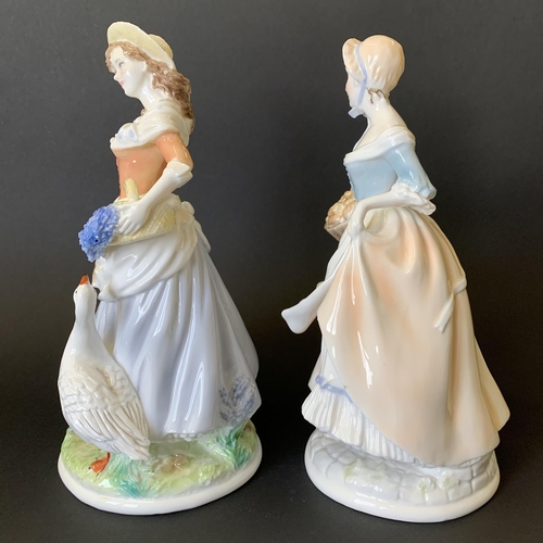 37 - Two vintage Royal Worcester Pastoral Collection limited edition porcelain figurines, 'Bakers Wife' 2... 