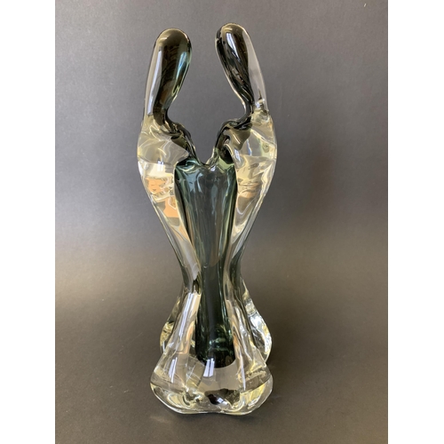 6 - A vintage glass vase, approx. 10 1/2