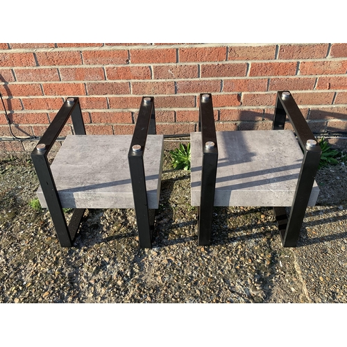 424 - A pair of modern 'Newton' side tables with glass tops, approx. 19 1/2