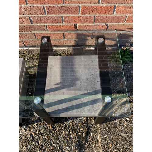 424 - A pair of modern 'Newton' side tables with glass tops, approx. 19 1/2