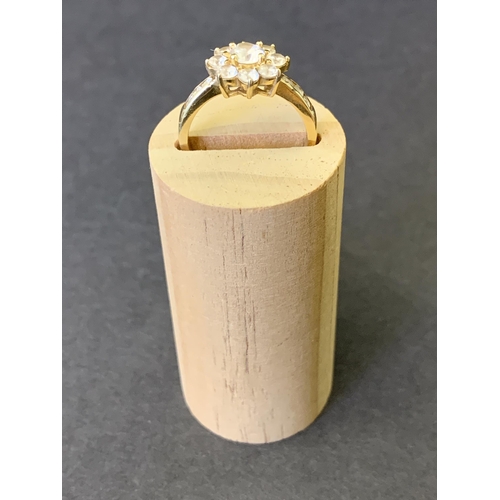 115 - A marked 585 (for 14ct gold) and CZ set ring, approx. size Q, weight approx. 3.8g