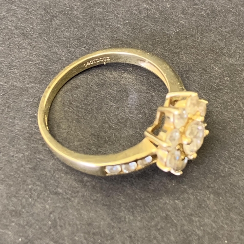 115 - A marked 585 (for 14ct gold) and CZ set ring, approx. size Q, weight approx. 3.8g