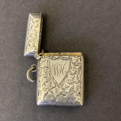 137 - A hallmarked silver vesta case, weight approx. 17g