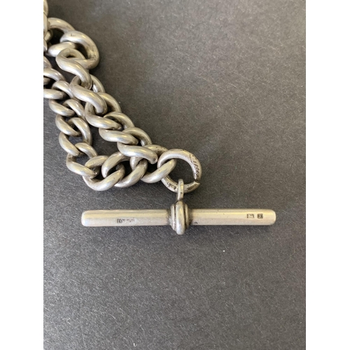 158 - A vintage hallmarked silver pocket watch chain, approx. 13