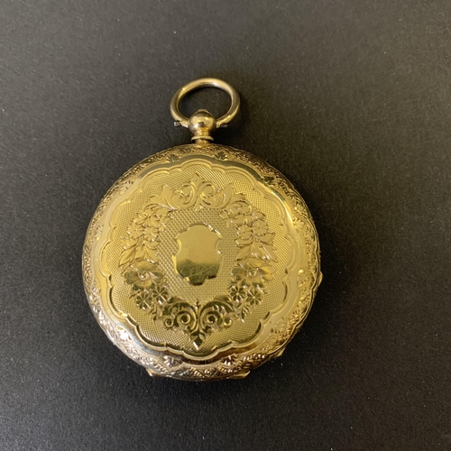 167 - A cased 18k stamped gold Grinberg & Reichman of Brighton pocket watch, engraved M Grinberg, 38mm dia... 