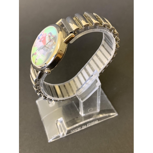 170 - A vintage 1997 Spice Girls wristwatch with elasticated strap, 30mm dia