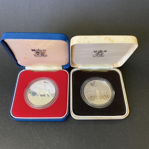 179 - Four cased silver commemorative proof coins, February 1977, November 1972, 1980 and 1981, all in ori... 