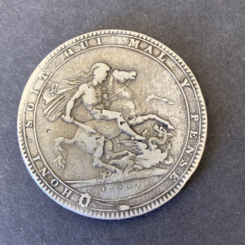 200 - An 1819 George III silver crown (circulated condition)