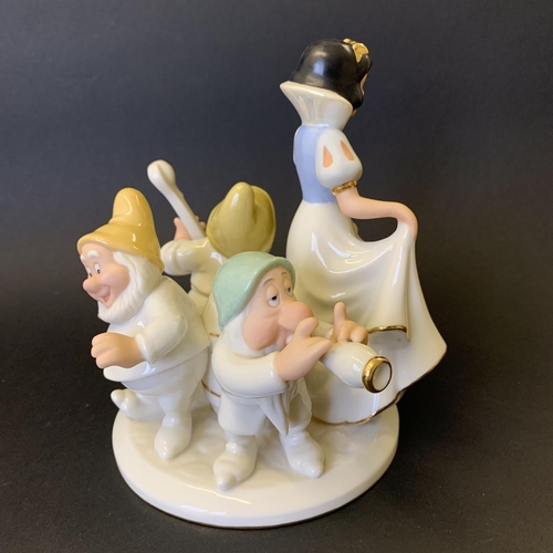 208 - A Lenox Disney fine ivory china 'Snow White and the Seven Dwarfs' candlestick 2002, 6 3/4