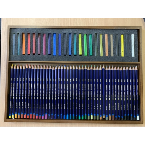 253 - The Majestic Derwent limited edition art set of pencils, chalks etc, this numbered 427/500, the box ... 