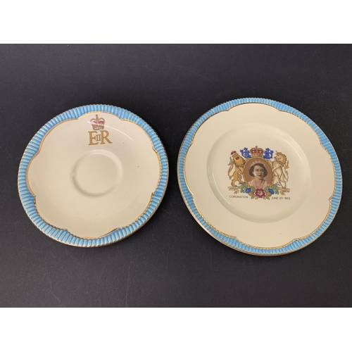 286 - A Clarice Cliff Newport Pottery 1953 Coronation trio