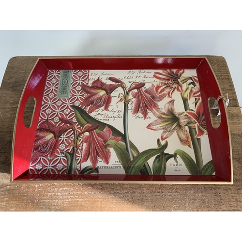 303 - A Michel Design Works tray with an amaryllis flower design, 20