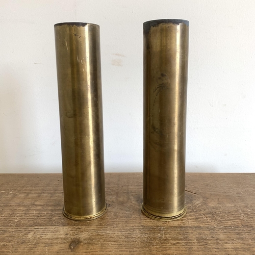 311 - Two military 3 pounder blank MK6 shells, dated 1981, 9 3/4