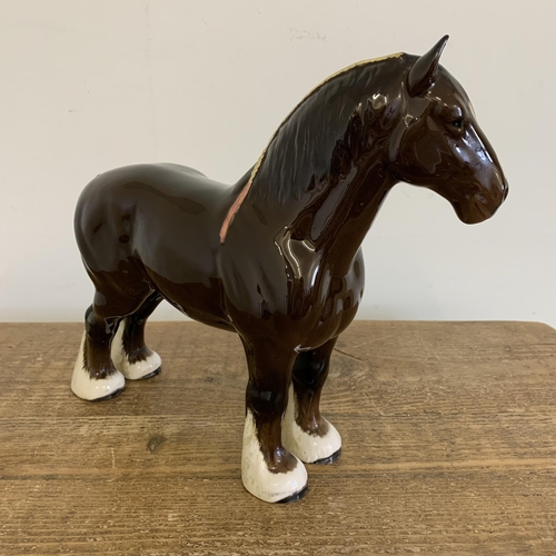 326 - A large ceramic shire horse, approx. 12