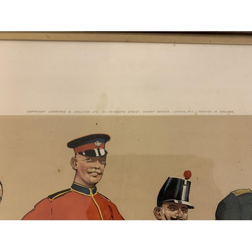 348 - WW1 era framed and glazed print entitled 'Are We Downhearted' by Lawson Wood, frame size 26