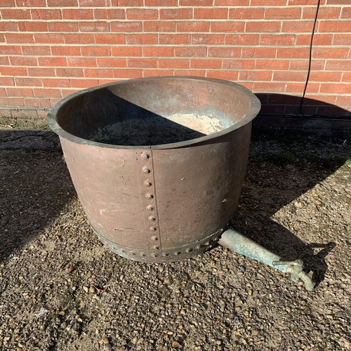 426 - A late 18th/early 19th Century laundry copper copper with original brass tap, 50 gallon, 23