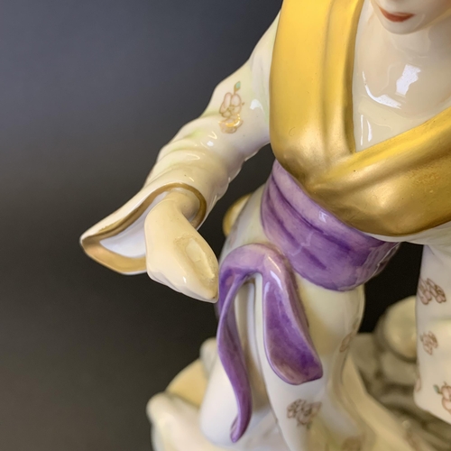 66 - Two circa 1990/91 Franklin Mint porcelain Oriental style figurines 'Princess of the Plum Blossoms', ... 