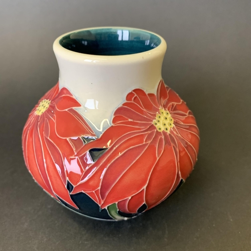 77 - A scarce Moorcroft 'Scarlet Poinsettia' pattern trial vase, marked '2-5-07 Trial' to base, approx. 3... 