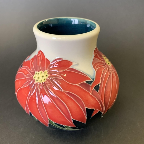 77 - A scarce Moorcroft 'Scarlet Poinsettia' pattern trial vase, marked '2-5-07 Trial' to base, approx. 3... 