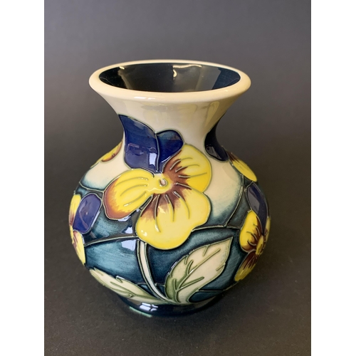 80 - Moorcroft 'Pansy Parade' pattern vase by Kerry Goodwin, dated 2006 to base, approx. 3 3/4