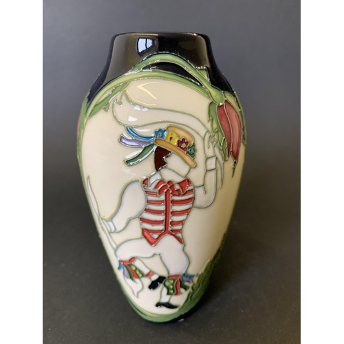 81 - Moorcroft limited edition 'Thaxted Morris Dancers' pattern vase by Kerry Goodwin, numbered 76/500 an... 